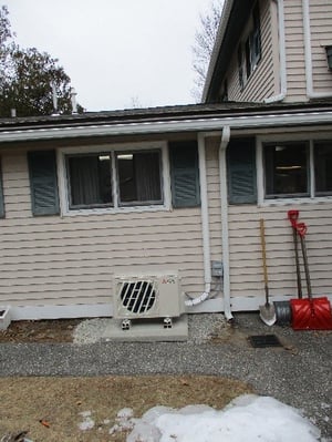 Outdoor condenser unit for Mitsubishi ductless system.