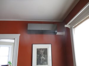 Example of an LG ductless wall AC installed in apartment. 